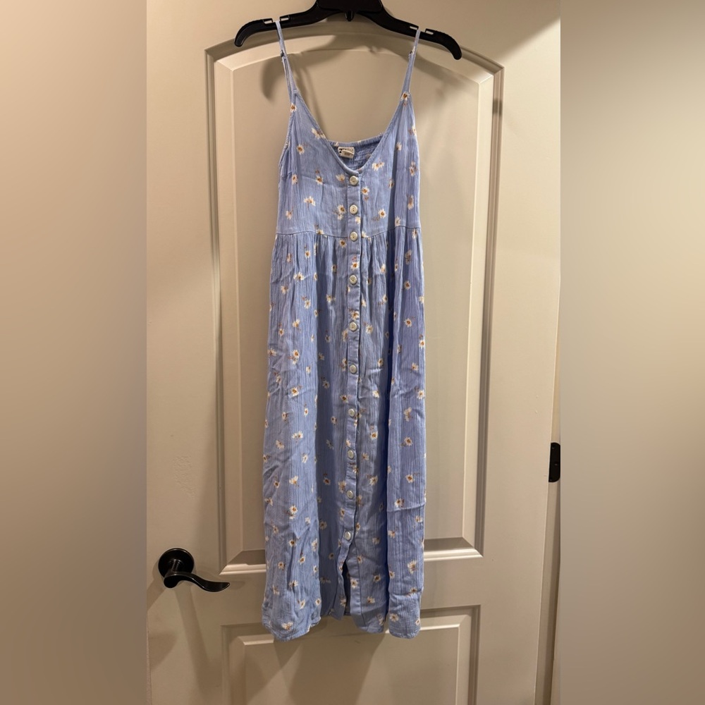 Billabong Blue Floral Maxi Dress sz small